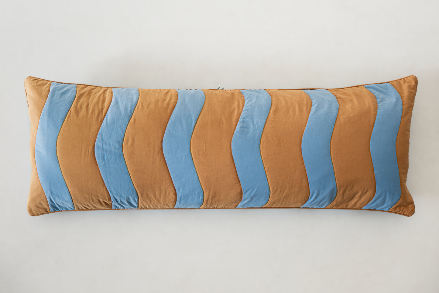 Blue green ochre body pillow