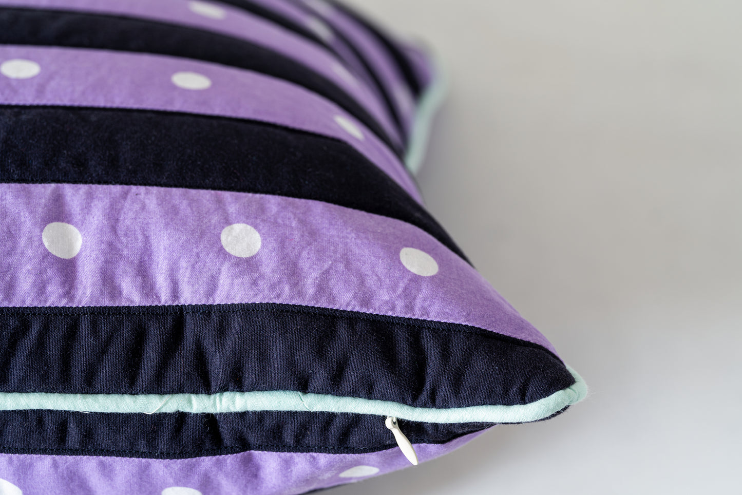 Black purple strips pillow