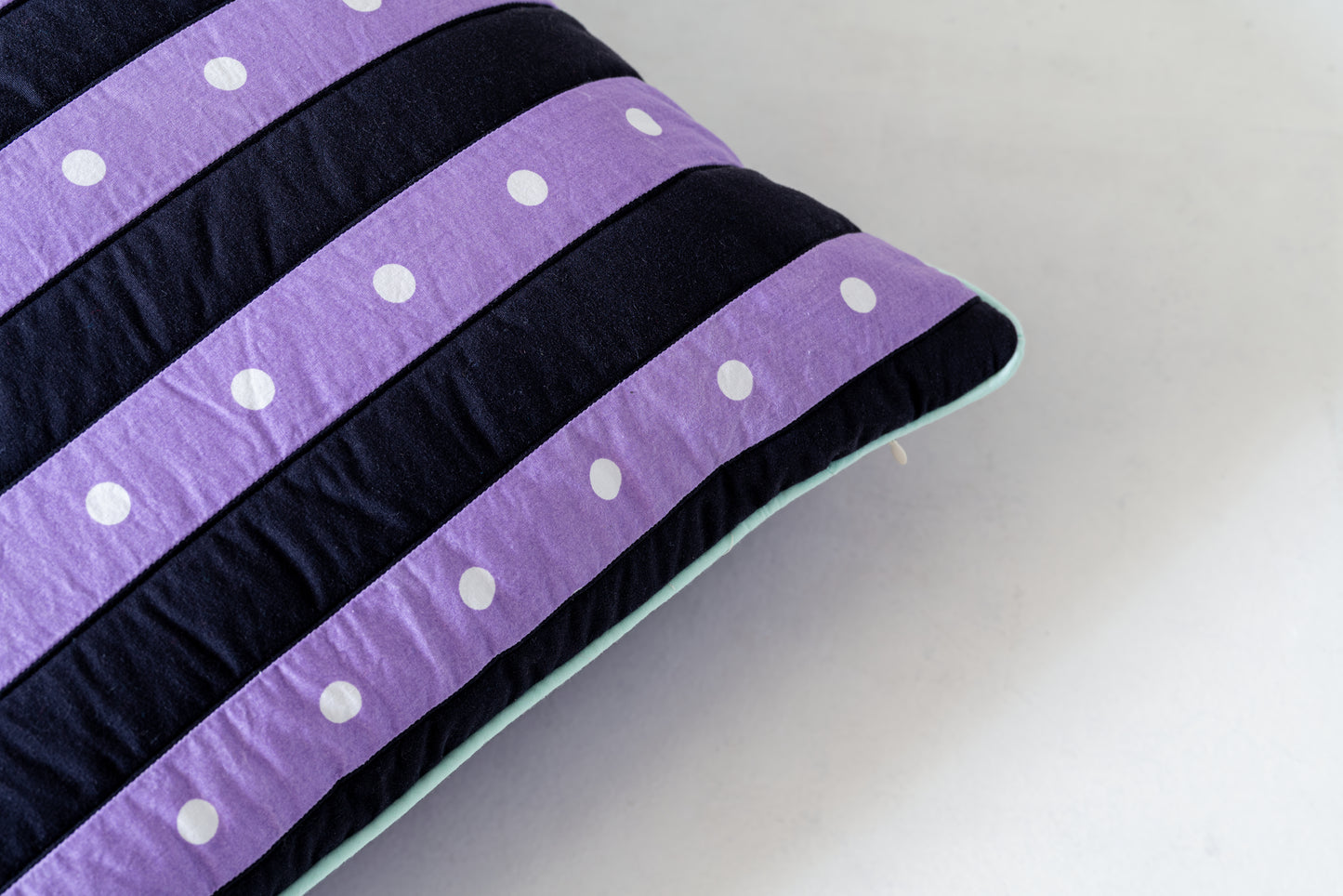 Black purple strips pillow